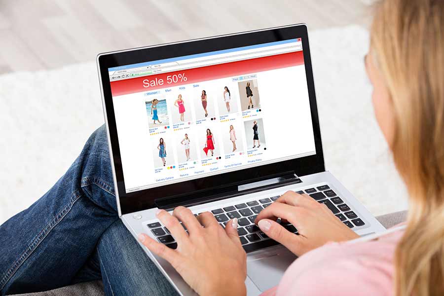 Woman browsing eCommerce store